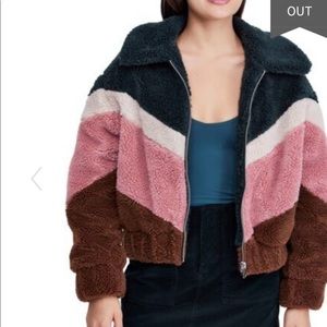 BDG Urban Outfitters Chevron Teddy Coat